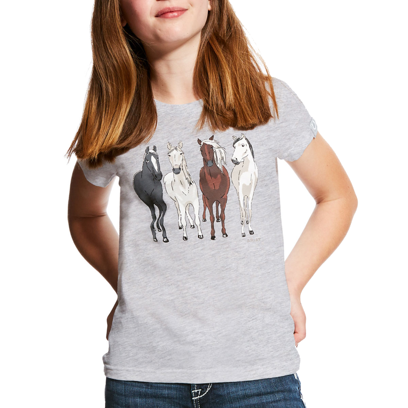 Ariat Girls 360 View T-Shirt - Heather Grey
